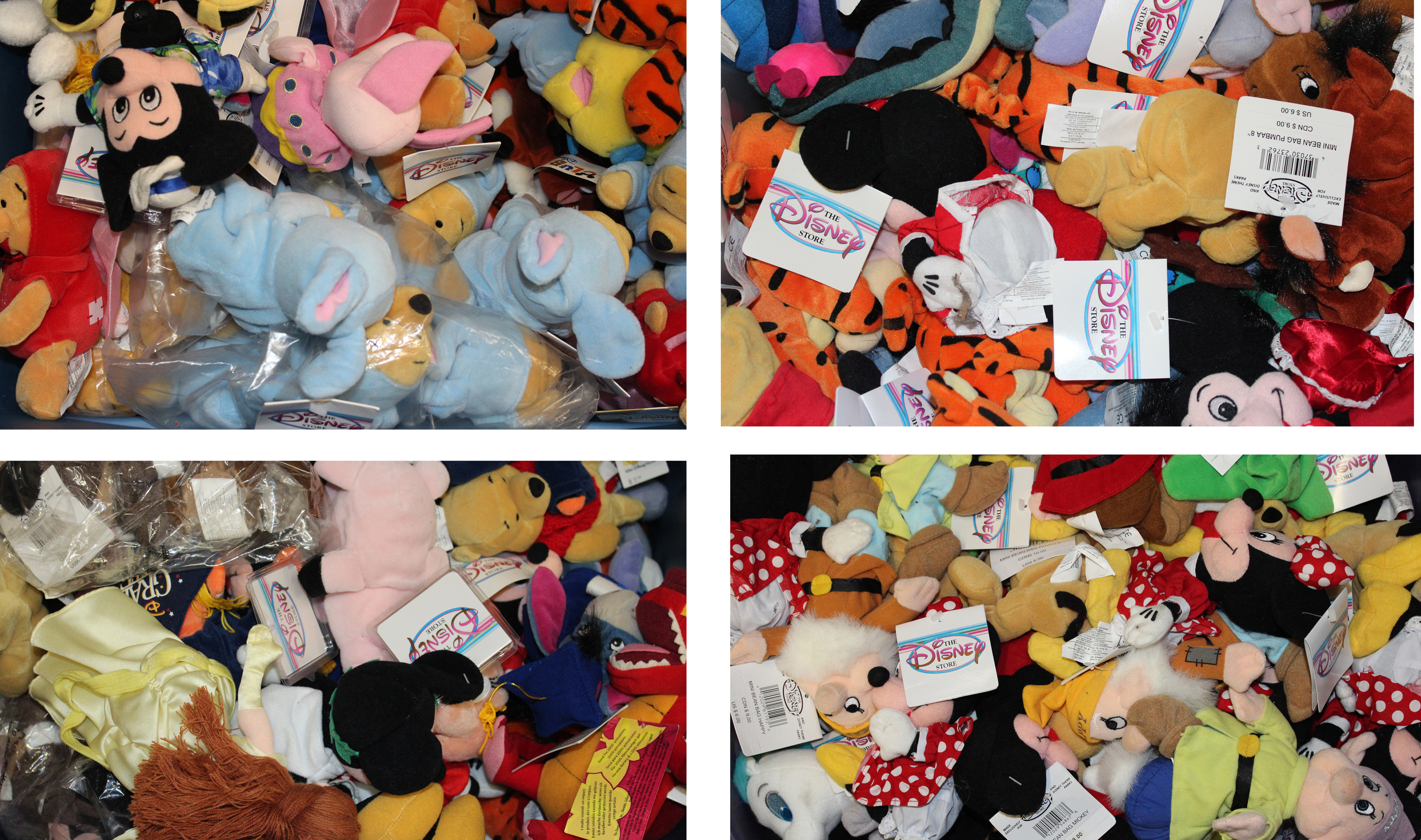 Disney Bean Bag Plush Lot of 100 Assorted, MWMT, Perfect for